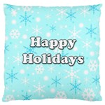 Happy holidays blue pattern Large Cushion Case (Two Sides) Back