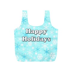 Happy Holidays Blue Pattern Full Print Recycle Bags (s)  by Valentinaart