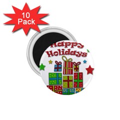 Happy Holidays - Gifts And Stars 1 75  Magnets (10 Pack)  by Valentinaart