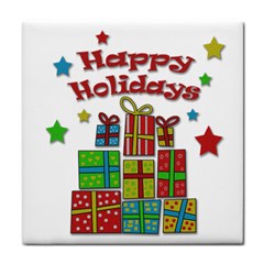 Happy Holidays - Gifts And Stars Face Towel by Valentinaart