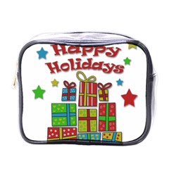 Happy Holidays - Gifts And Stars Mini Toiletries Bags by Valentinaart