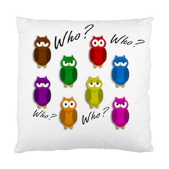 Cute Owls - Who? Standard Cushion Case (one Side) by Valentinaart