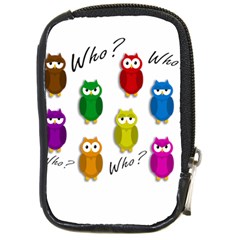 Cute Owls - Who? Compact Camera Cases by Valentinaart