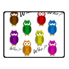 Cute Owls - Who? Fleece Blanket (small) by Valentinaart