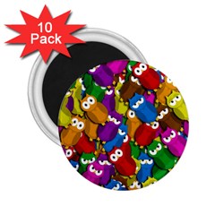 Cute Owls Mess 2 25  Magnets (10 Pack)  by Valentinaart