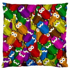 Cute Owls Mess Large Cushion Case (two Sides)