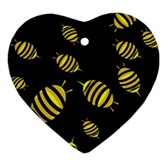 Decorative Bees Ornament (heart)  by Valentinaart