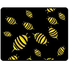 Decorative Bees Double Sided Fleece Blanket (medium)  by Valentinaart