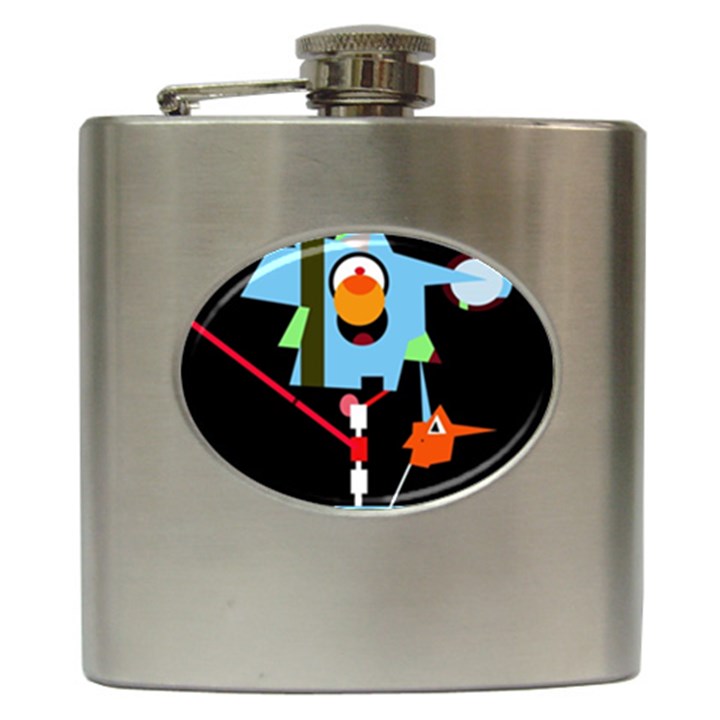 Abstract composition  Hip Flask (6 oz)