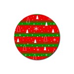 Xmas pattern Rubber Round Coaster (4 pack)  Front