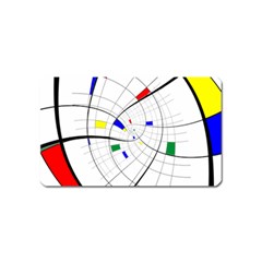 Swirl Grid With Colors Red Blue Green Yellow Spiral Magnet (name Card) by designworld65