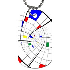 Swirl Grid With Colors Red Blue Green Yellow Spiral Dog Tag (two Sides) by designworld65