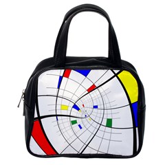 Swirl Grid With Colors Red Blue Green Yellow Spiral Classic Handbags (one Side) by designworld65