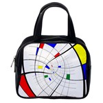 Swirl Grid With Colors Red Blue Green Yellow Spiral Classic Handbags (One Side) Front