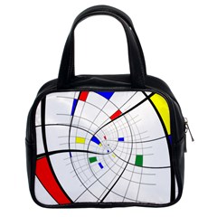 Swirl Grid With Colors Red Blue Green Yellow Spiral Classic Handbags (2 Sides) by designworld65