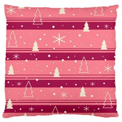 Pink Xmas Large Cushion Case (two Sides)