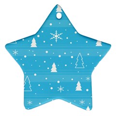 Blue Xmas Star Ornament (two Sides)  by Valentinaart