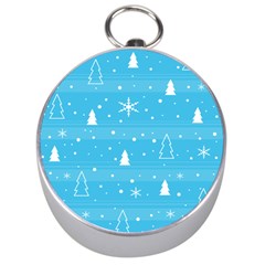 Blue Xmas Silver Compasses