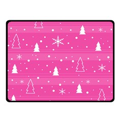 Magenta Xmas Double Sided Fleece Blanket (small)  by Valentinaart