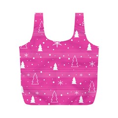 Magenta Xmas Full Print Recycle Bags (m)  by Valentinaart