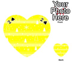 Yellow Xmas Playing Cards 54 (heart)  by Valentinaart