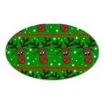 Reindeer pattern Oval Magnet Front