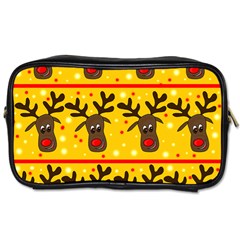 Christmas Reindeer Pattern Toiletries Bags 2-side by Valentinaart