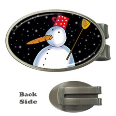 Lonely Snowman Money Clips (oval)  by Valentinaart