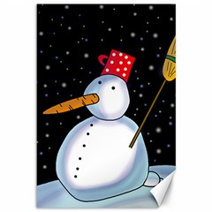 Lonely Snowman Canvas 12  X 18  