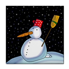 Lonely Snowman Face Towel by Valentinaart
