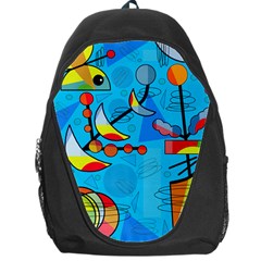 Happy Day - Blue Backpack Bag by Valentinaart