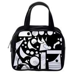 Happy Day - Black And White Classic Handbags (one Side) by Valentinaart