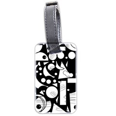 Happy Day - Black And White Luggage Tags (two Sides) by Valentinaart