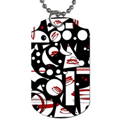 Happy Life - Red Dog Tag (two Sides) by Valentinaart