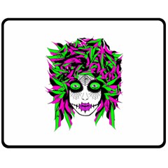 Spidie Lady Sugar Skull Fleece Blanket (medium)  by burpdesignsA