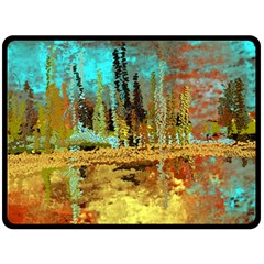 Autumn Landscape Impressionistic Design Double Sided Fleece Blanket (Large) 