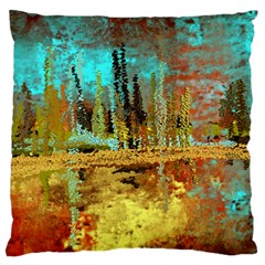 Autumn Landscape Impressionistic Design Large Flano Cushion Case (One Side)