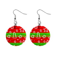 Christmas Pattern Mini Button Earrings by Valentinaart