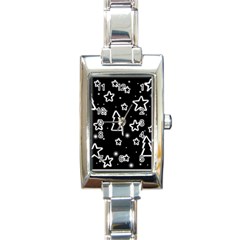 Black And White Xmas Rectangle Italian Charm Watch by Valentinaart