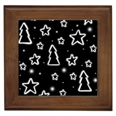 Black And White Xmas Framed Tiles by Valentinaart