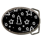 Black and white Xmas Belt Buckles Front