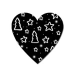 Black and white Xmas Heart Magnet Front