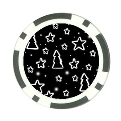 Black And White Xmas Poker Chip Card Guards by Valentinaart