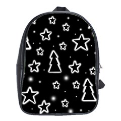 Black And White Xmas School Bags(large)  by Valentinaart