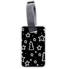 Black And White Xmas Luggage Tags (one Side)  by Valentinaart