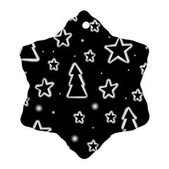 Black And White Xmas Snowflake Ornament (2-side) by Valentinaart