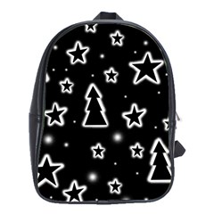 Black And White Xmas School Bags (xl)  by Valentinaart