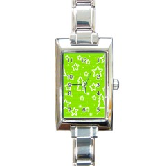 Green Christmas Rectangle Italian Charm Watch by Valentinaart