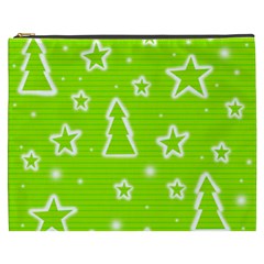 Green Christmas Cosmetic Bag (xxxl)  by Valentinaart