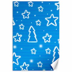 Blue Decorative Xmas Design Canvas 24  X 36  by Valentinaart